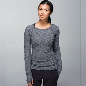 Lululemon Race Your Pace Long SleeveCoco Pique Black Size 4 Euc